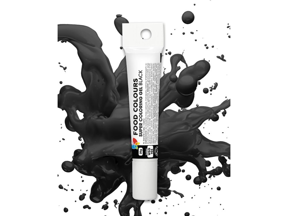 Barwnik spożywczy w żelu w tubce - Food Colours - czarny, 20 g