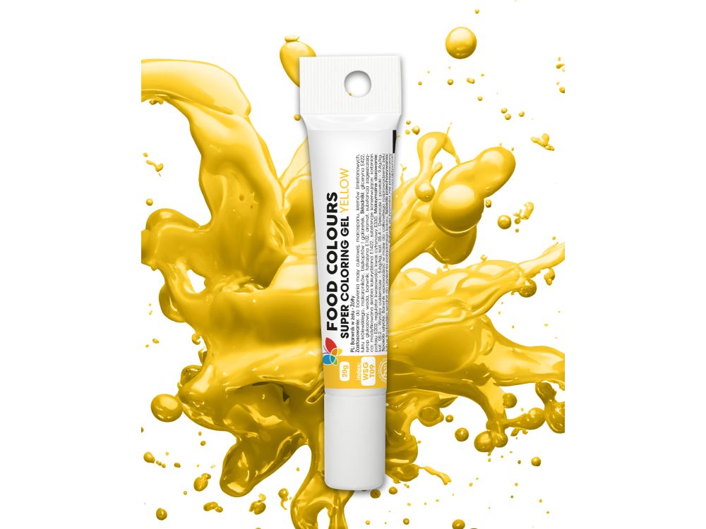 Barwnik spożywczy w żelu w tubce - Food Colours - żółty, 20 g