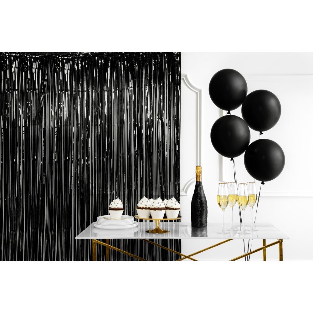 Kurtyna imprezowa - PartyDeco - czarna, 90 x 250 cm