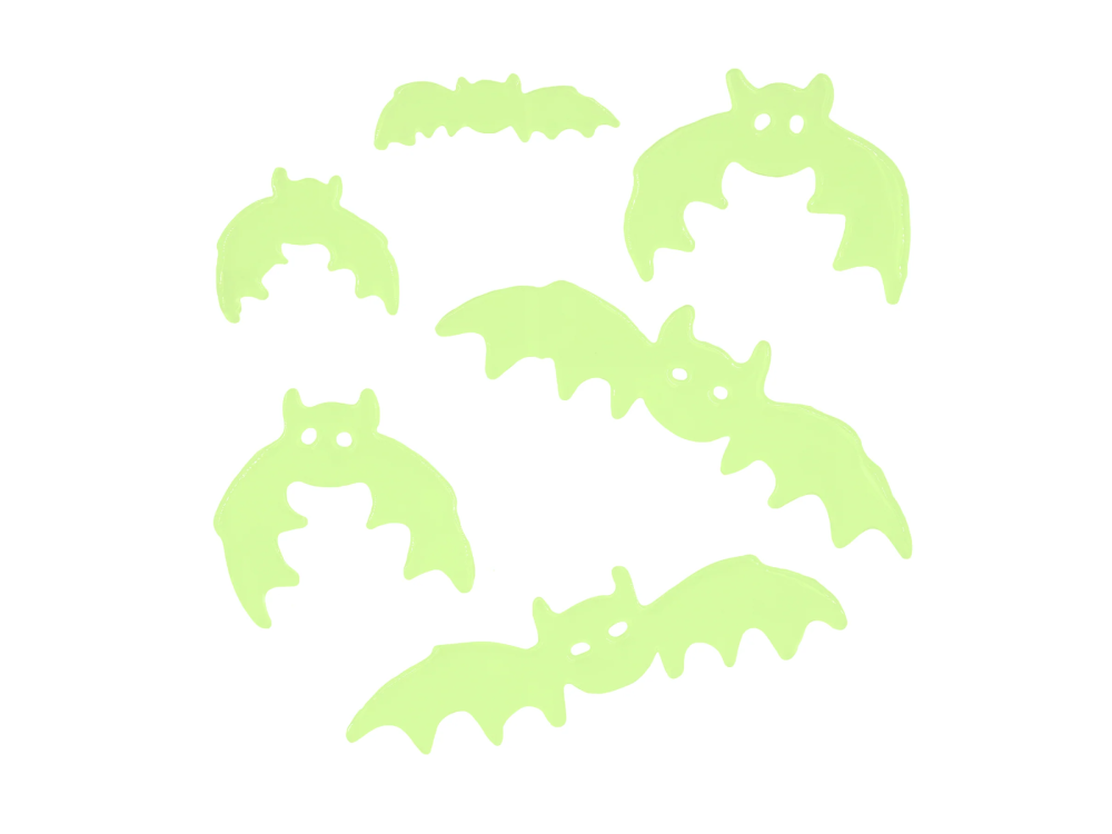 Fluorescent gel stickers for window Halloween Bats - 6 pcs.