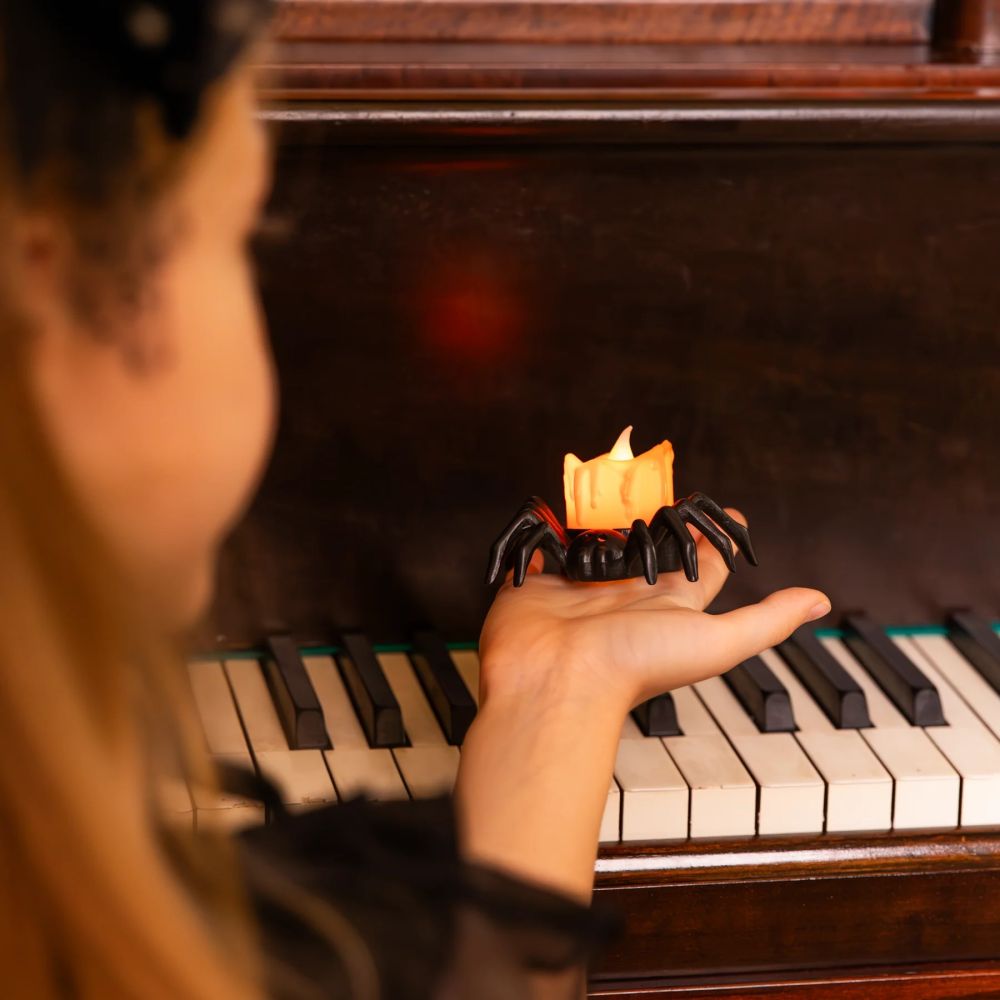 Dekoracja świecąca na Halloween Pająk ze Świecą LED