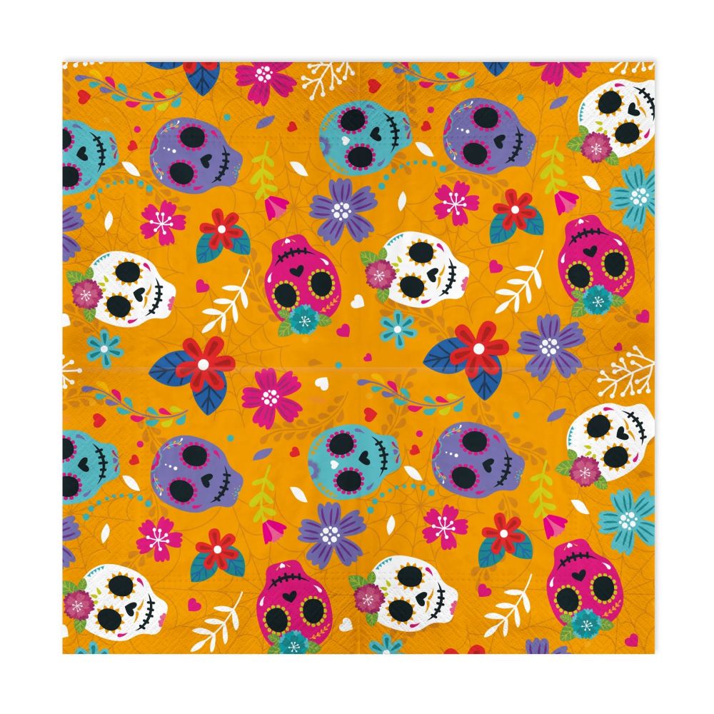 Halloween Decorative Napkins Mexican Skulls - 10 pcs