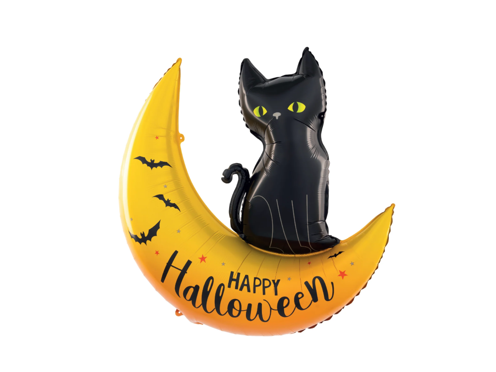 Balon foliowy na Halloween - Kot Na Księżycu