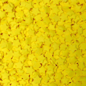 Sugar sprinkles - stars, yellow, 30 g