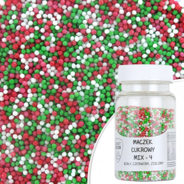 Sugar sprinkles - mini balls, mix 4, 75 g