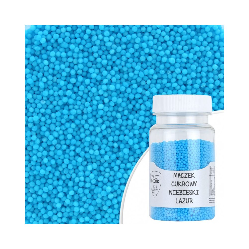 Sugar sprinkles - mini balls, blue, 75 g