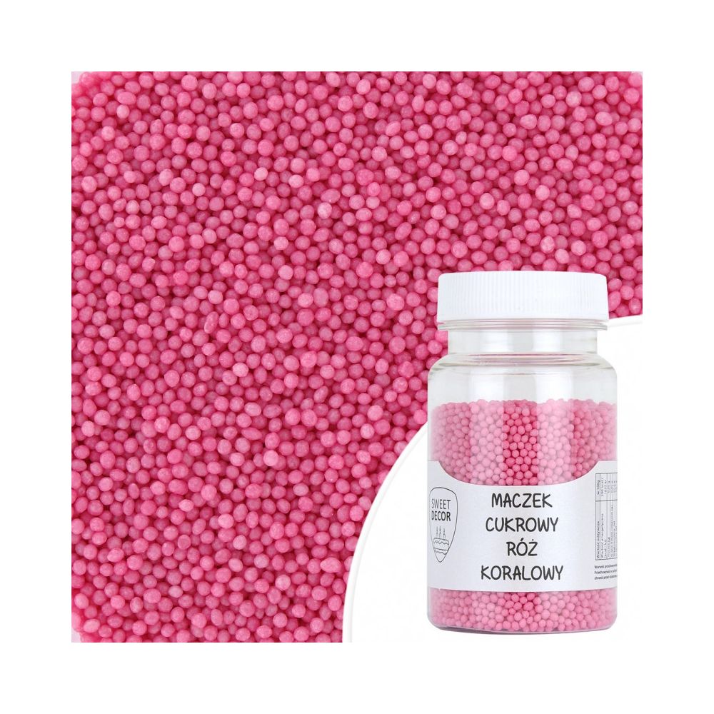 Sugar sprinkles - mini balls, pink, 75 g