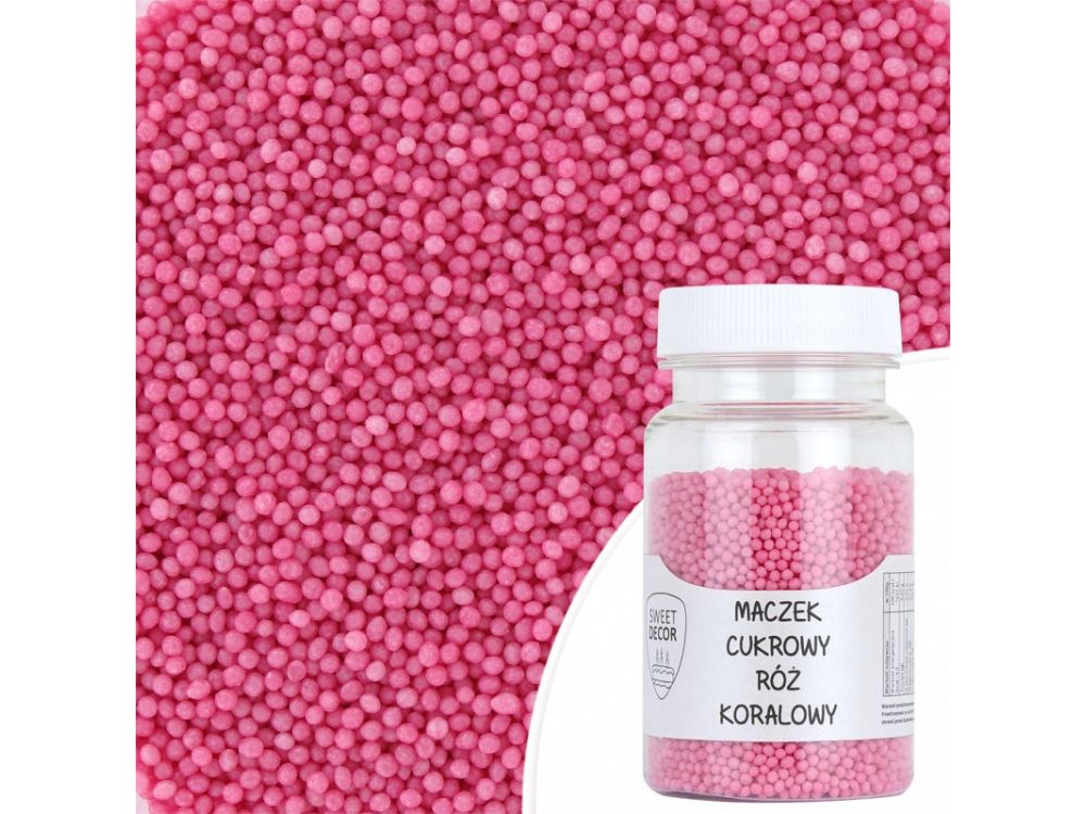 Sugar sprinkles - mini balls, pink, 75 g