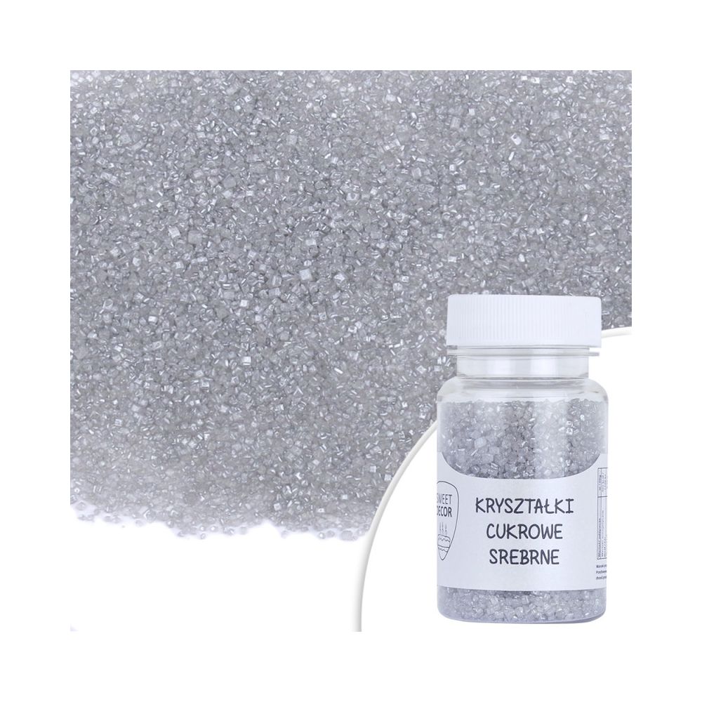 Sugar sprinkles - crystals, silver, 50 g