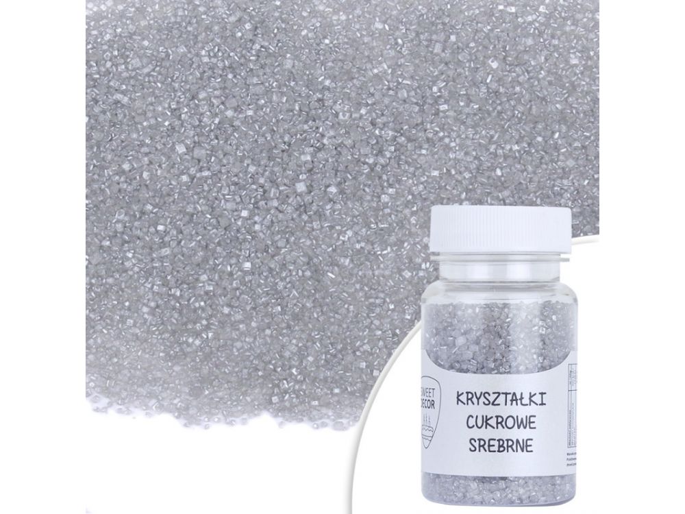 Sugar sprinkles - crystals, silver, 50 g