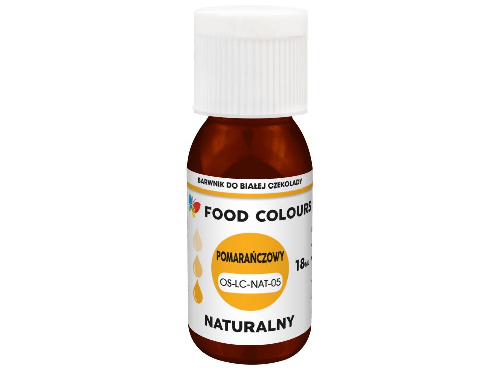 Barwnik naturalny do białej czekolady - Food Colours - pomarańczowy, 18 ml