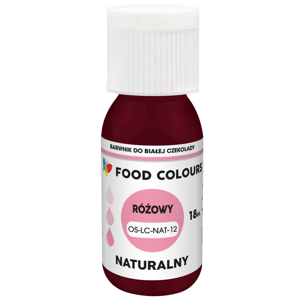 Barwnik naturalny do białej czekolady - Food Colours - różowy, 18 ml