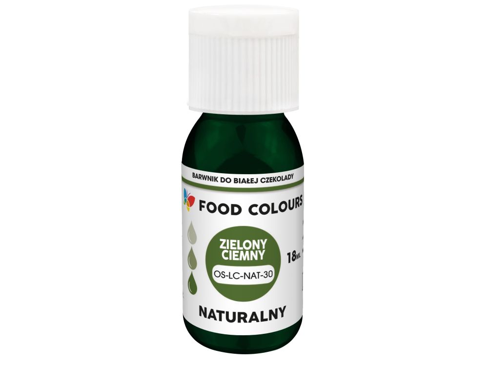 Natural dye for white chocolate - Food Colours - dark green, 18 ml