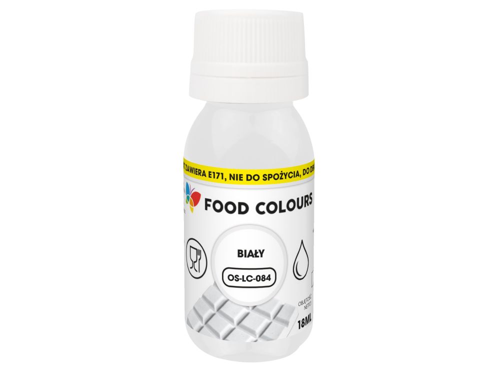 Barwnik do białej czekolady z E171 - Food Colours - biały, 18 ml