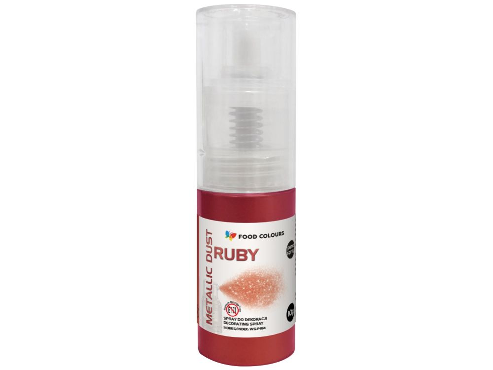 Barwnik w proszku z pompką - Food Colours - Metallic Dust Ruby, 10 g