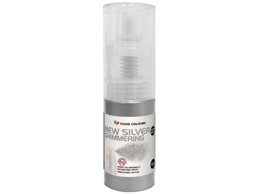 Powder dye with a pump - Food Colours - New Silver Shimmering, 10 g