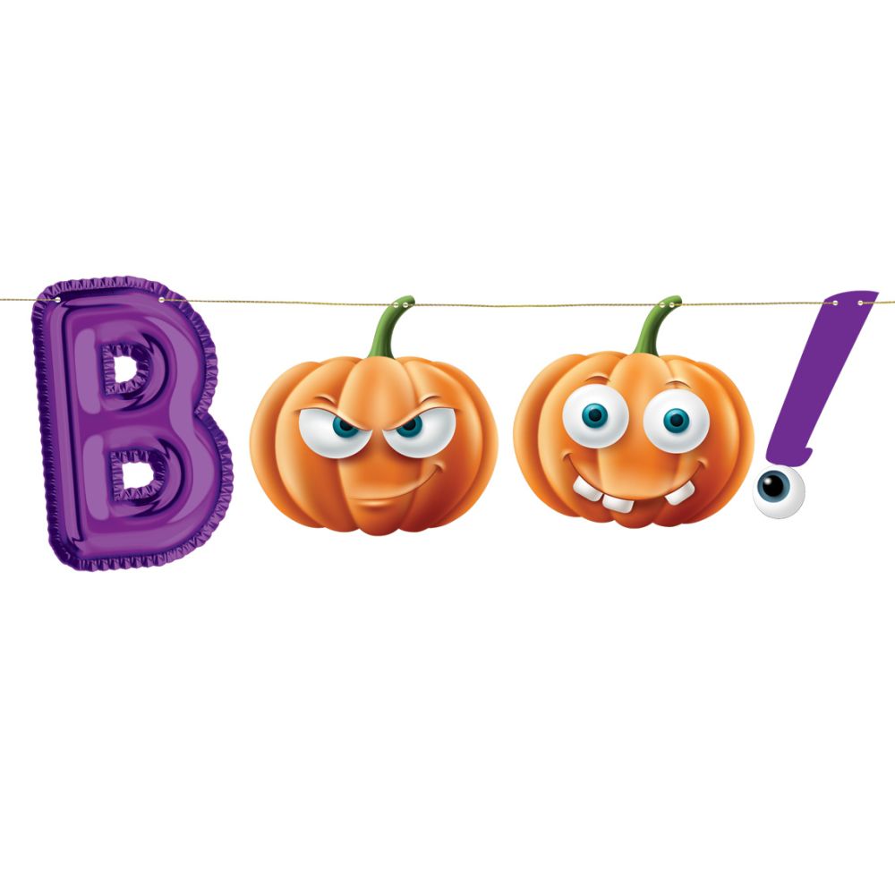 Baner dekoracyjny na Halloween - GoDan - BOO!, 150 cm