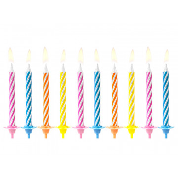 Birthday candles - PartyDeco - traditional, 10 pcs.