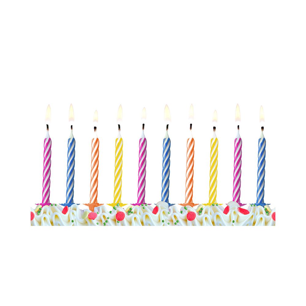 Birthday candles - PartyDeco - traditional, 10 pcs.