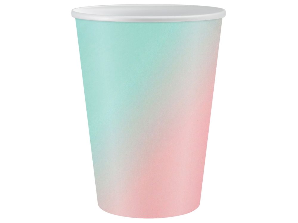 Kubeczki papierowe Ombre - GoDan - 266 ml, 6 szt.