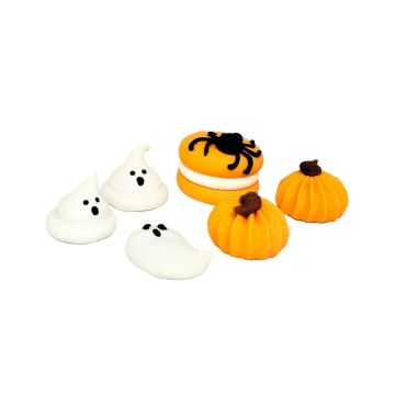 Sugar Halloween decorations Ghosts Pumpkins Macaroon - Ditarte - 6 elements