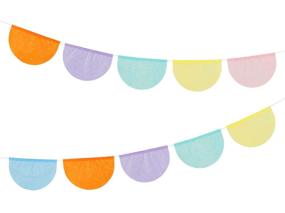 Paper garland - PartyDeco - pastel mix, 300 cm
