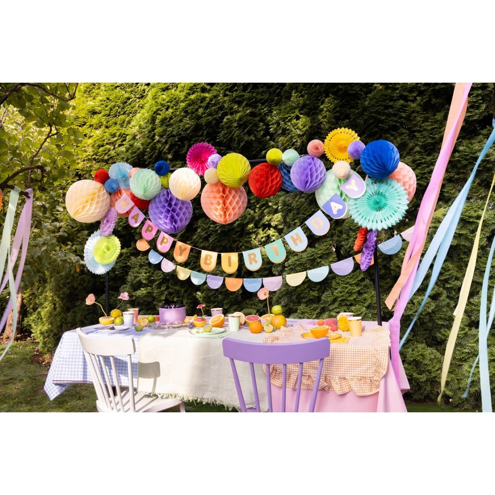 Paper garland - PartyDeco - pastel mix, 300 cm