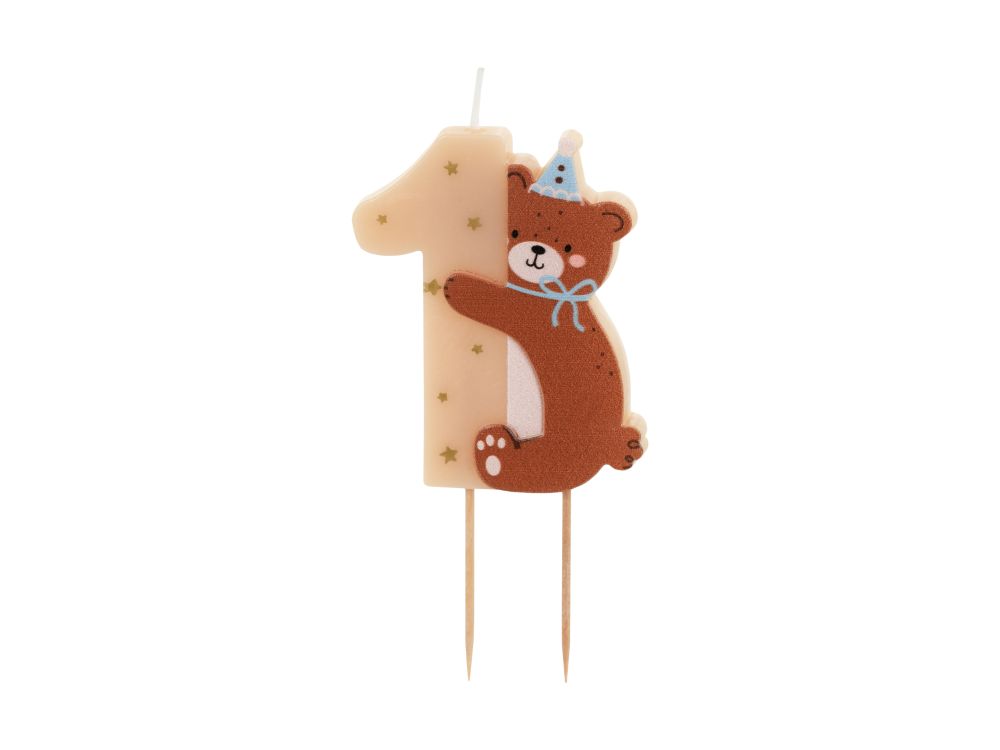 Birthday candle Teddy Bear - PartyDeco - number 1