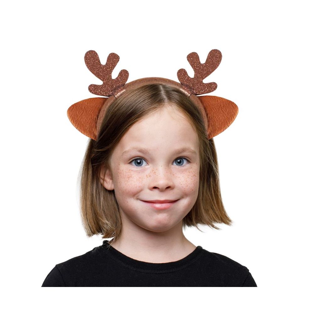 Christmas Headband for Kids - GoDan - Reindeer with Ears, brown