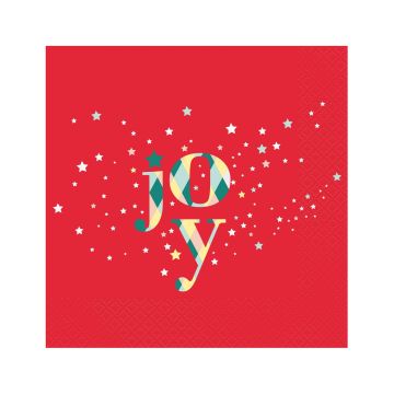 Christmas paper napkins Joy - GoDan - red, 20 pcs.