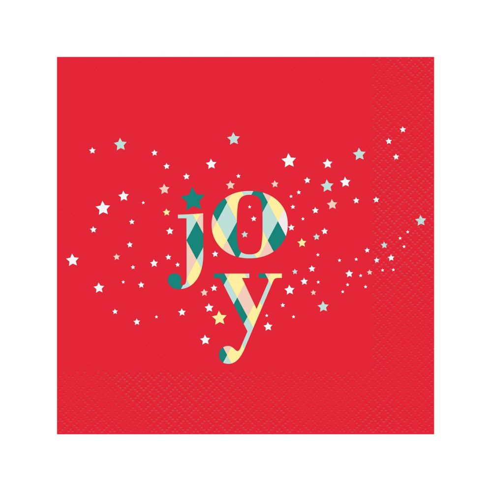 Christmas paper napkins Joy - GoDan - red, 20 pcs.