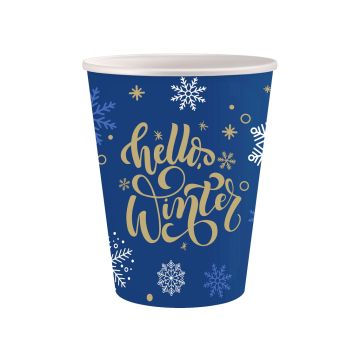Kubeczki świąteczne Hello Winter - GoDan - granatowe, 250 ml, 6 szt.