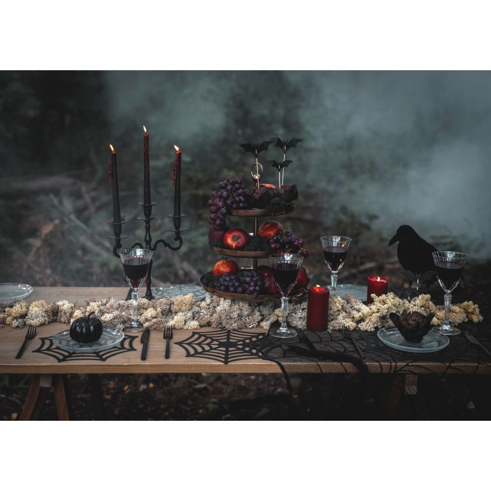 Halloween Bleeding Candles - PartyDeco - Black, 20 cm, 3 pcs.