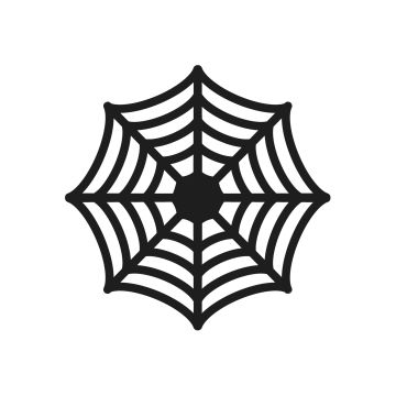 Podkładki pod talerze na Halloween Pajęczyny - PartyDeco - czarne, 4 szt.