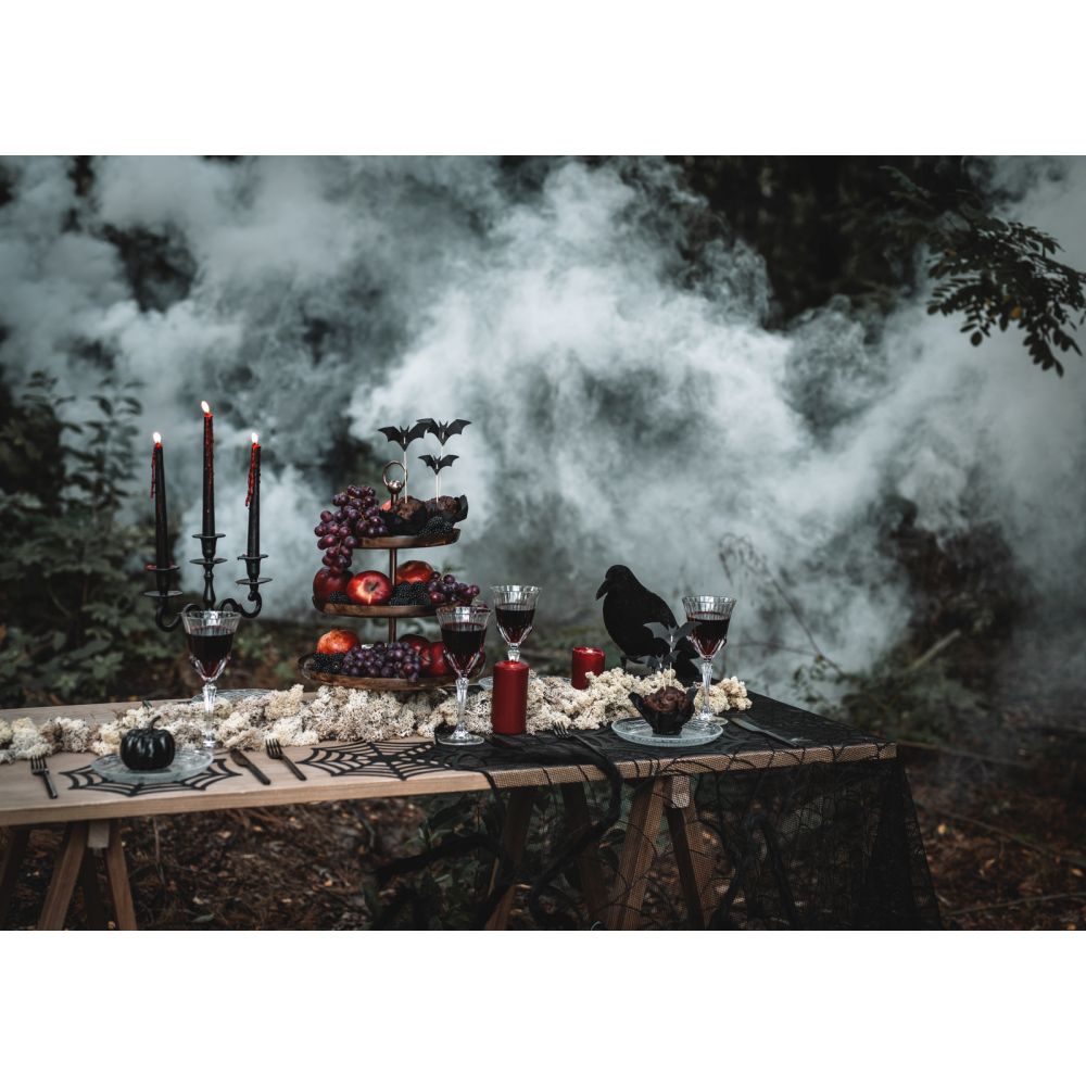 Halloween Spiderweb Placemats - PartyDeco - Black, 4 pcs.