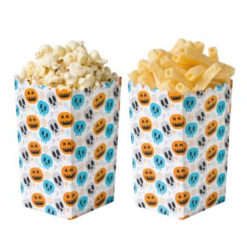 Pudełka na popcorn na Halloween - Decora - Czaszki, 6 szt.
