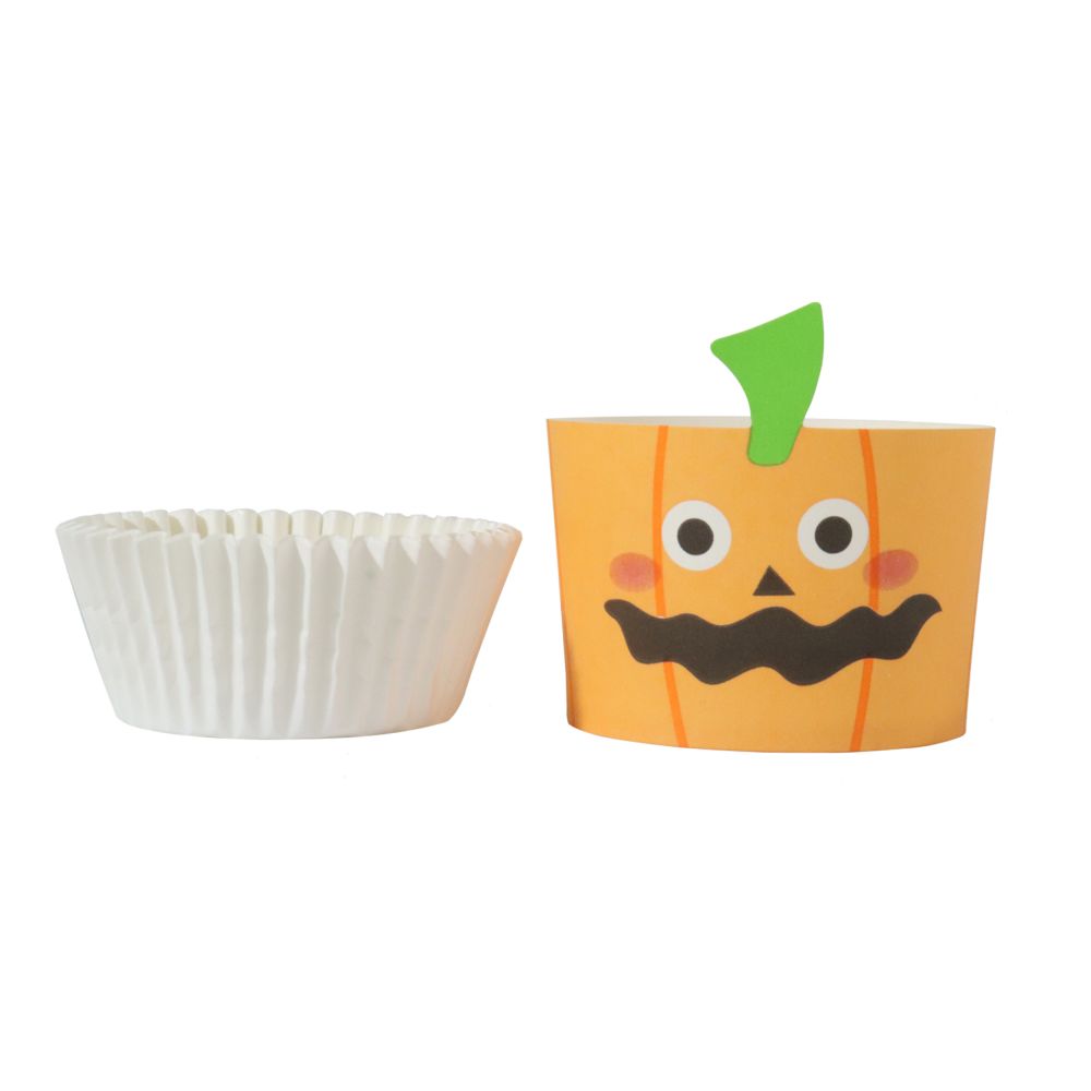 Muffin cases with cups for Halloween Jack-O-Lantern - PME - 12 pcs.