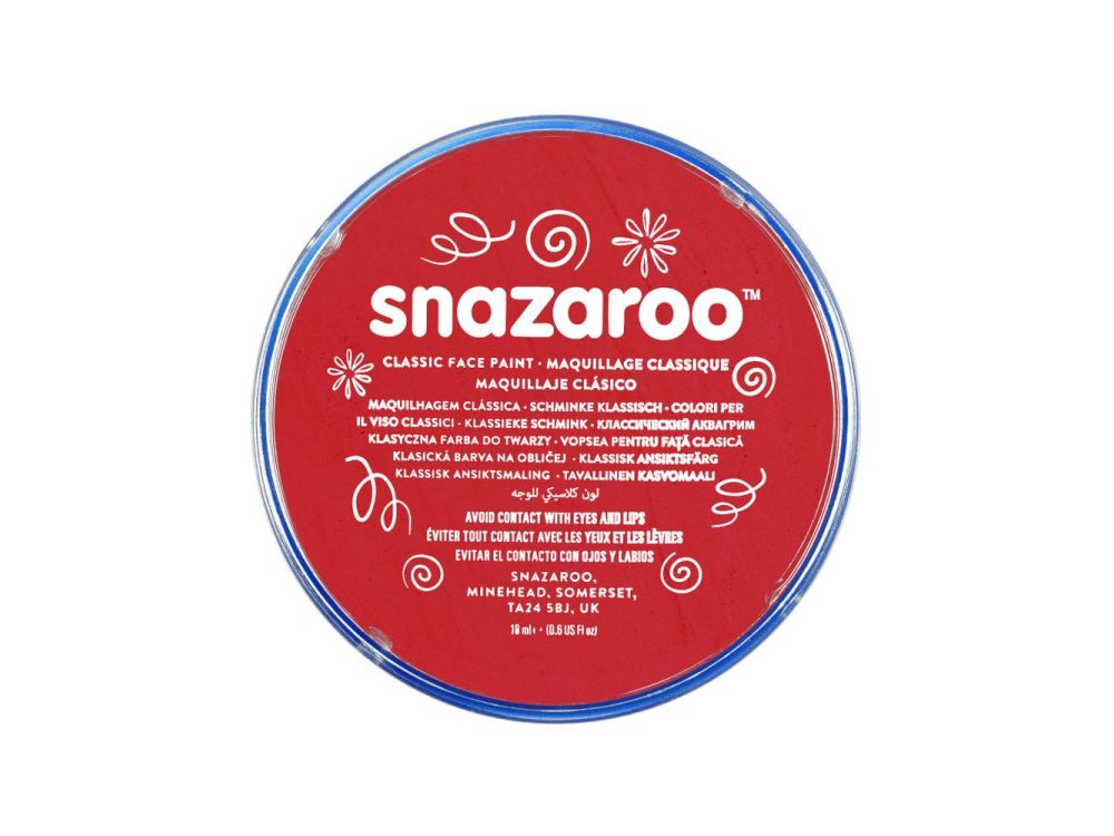 Farba do malowania twarzy - Snazaroo - czerwona, 18 ml