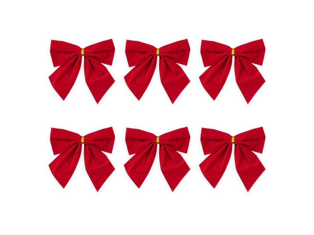 Christmas bows - red 8 cm 6 pcs