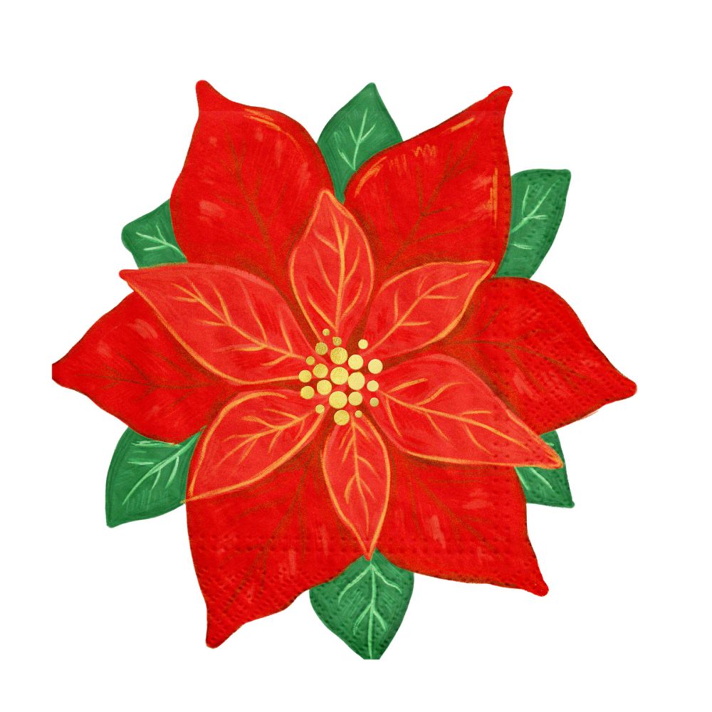 Christmas napkins Poinsettia - 10 pcs.