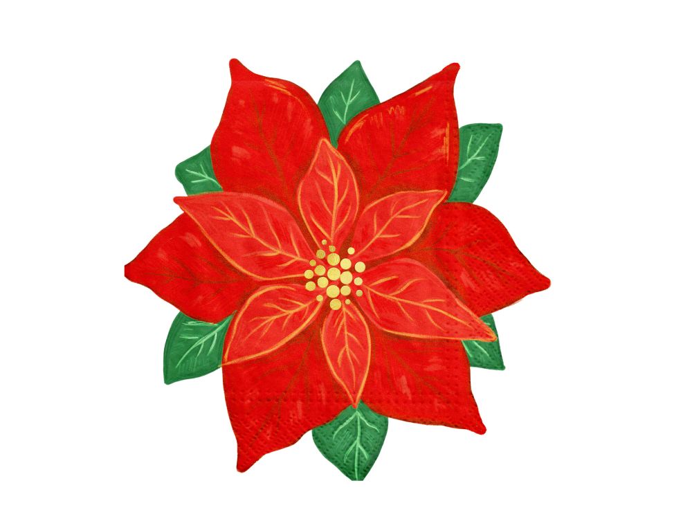 Christmas napkins Poinsettia - 10 pcs.