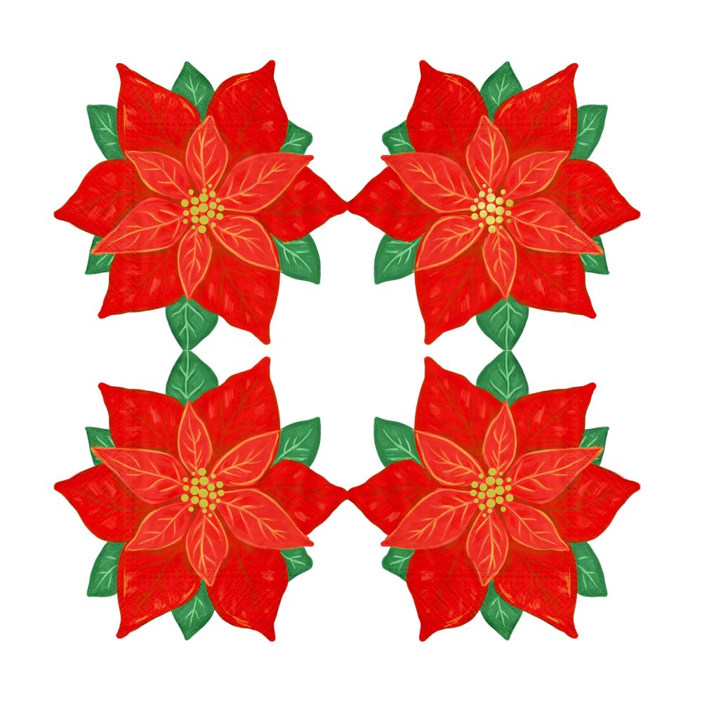 Christmas napkins Poinsettia - 10 pcs.