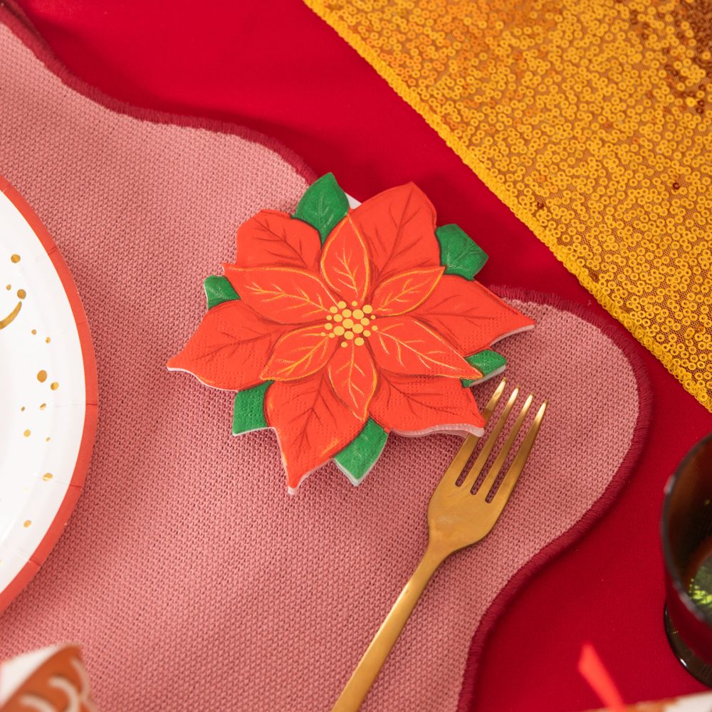 Christmas napkins Poinsettia - 10 pcs.