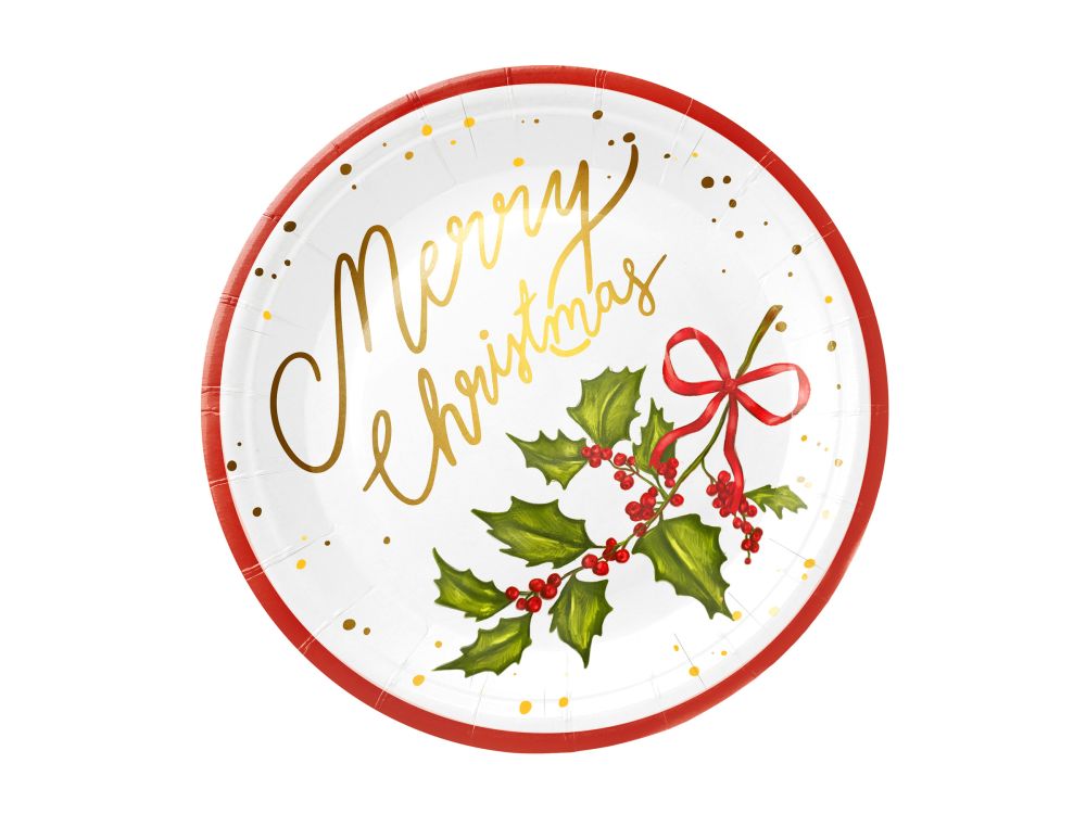Christmas plates Merry Christmas - 23 cm 10 pcs