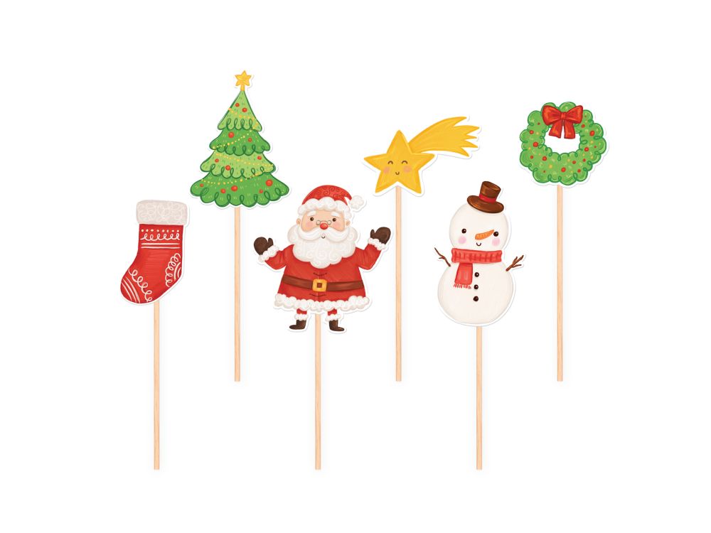 Christmas Cupcake Toppers - 6 pcs.