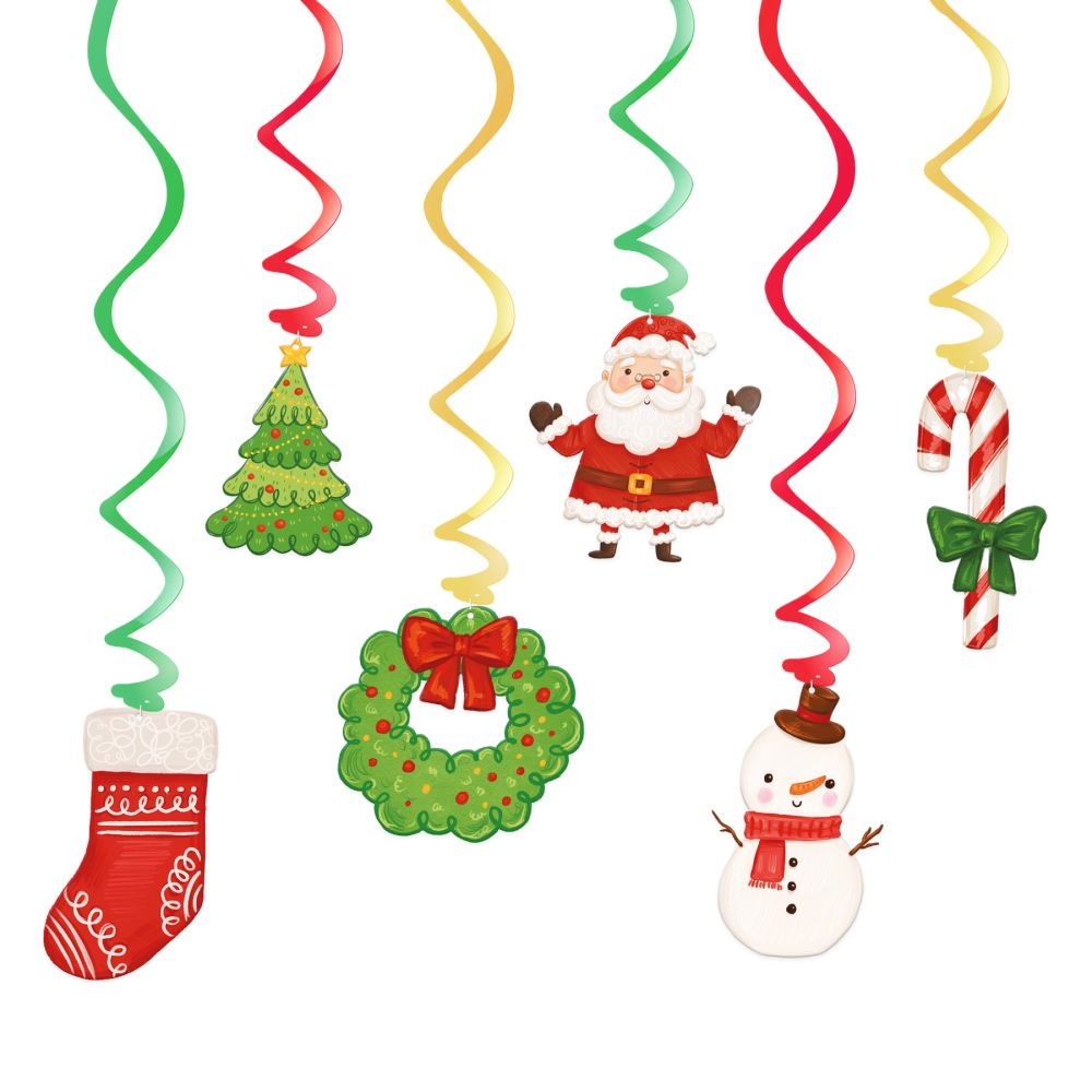 Dekoracje wiszące świąteczne świderki Christmas - 6 szt.