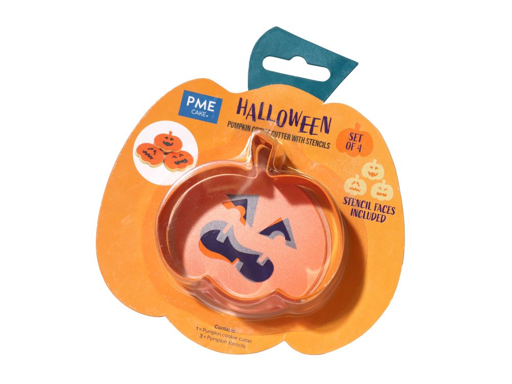 Foremka do ciastek z szablonami na Halloween Dynia - PME - 4 elementy