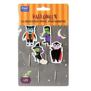 Toppery do muffinek na Halloween Spooky Characters - PME - 24 szt.