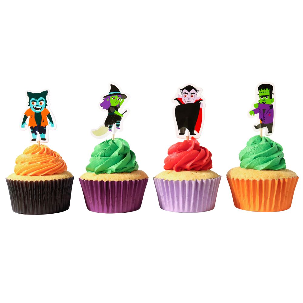 Toppery do muffinek na Halloween Spooky Characters - PME - 24 szt.