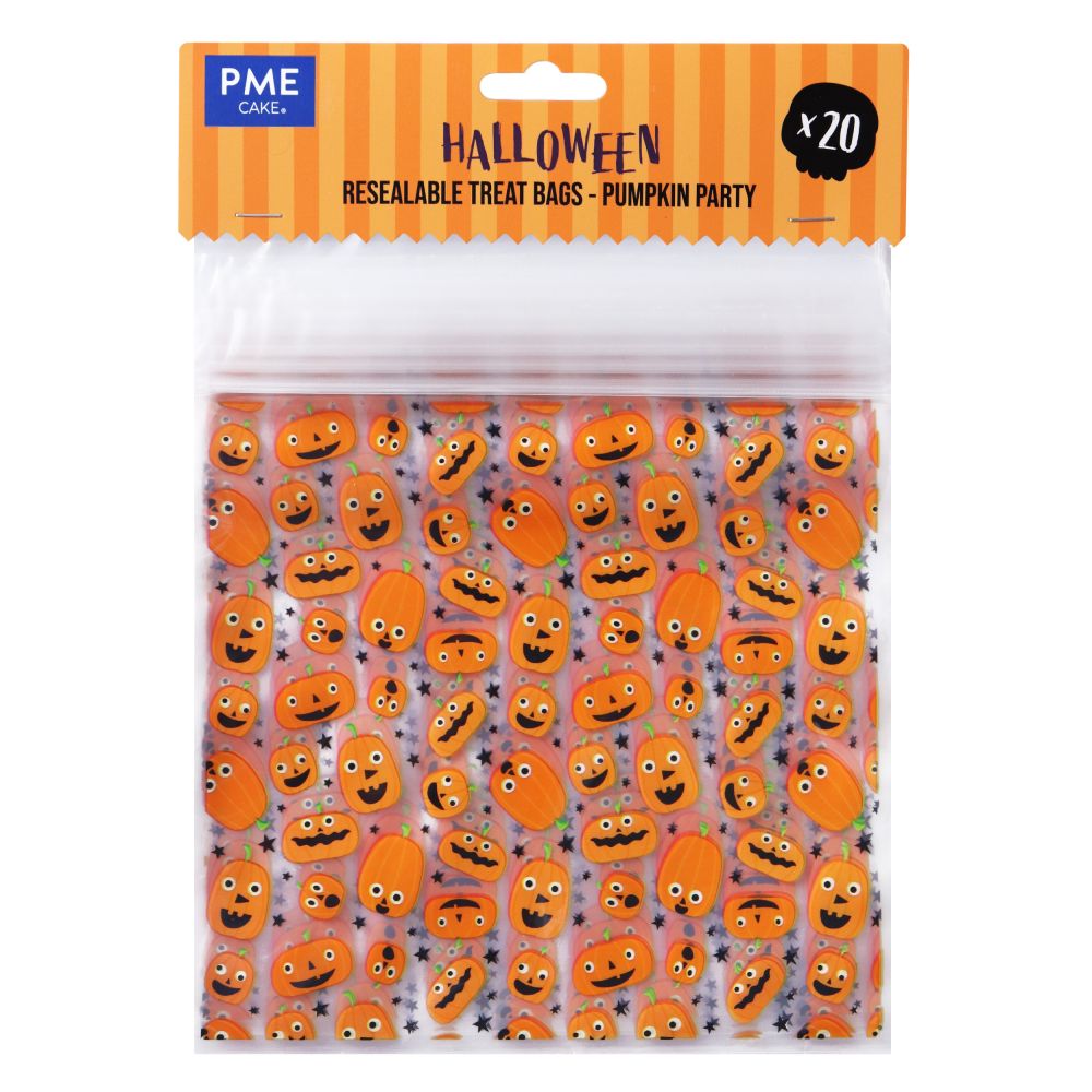 Halloween Decoration Bags Pumpkin Party - PME - squared, 20 pcs.